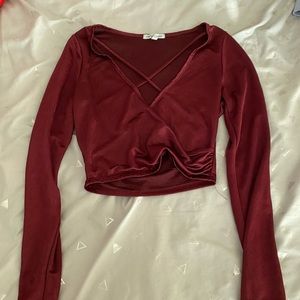 Maroon crop top